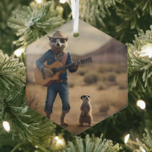 Meerkat-Duett: Gemeinsam in Harmonie zupfen, Ornament Aus Glas