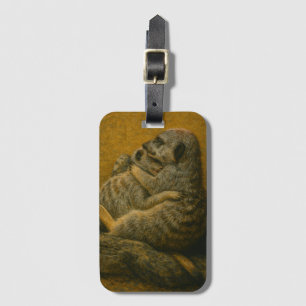 Meerkat Embrace - Heartfelt Wildlife Art Print Gepäckanhänger