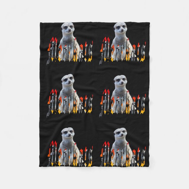 Meerkat Et Logo, Petite Couverture En Toison Noire (Devant)
