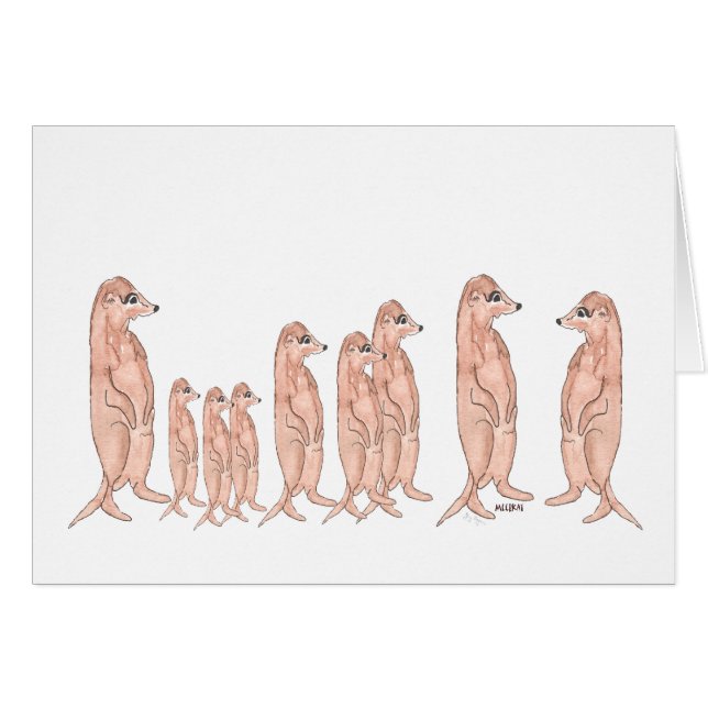 Meerkat Familien-Karte (Vorderseite (Horizontal))