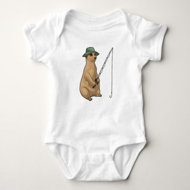 Meerkat Fishing Fisher Baby Strampler (Vorderseite)