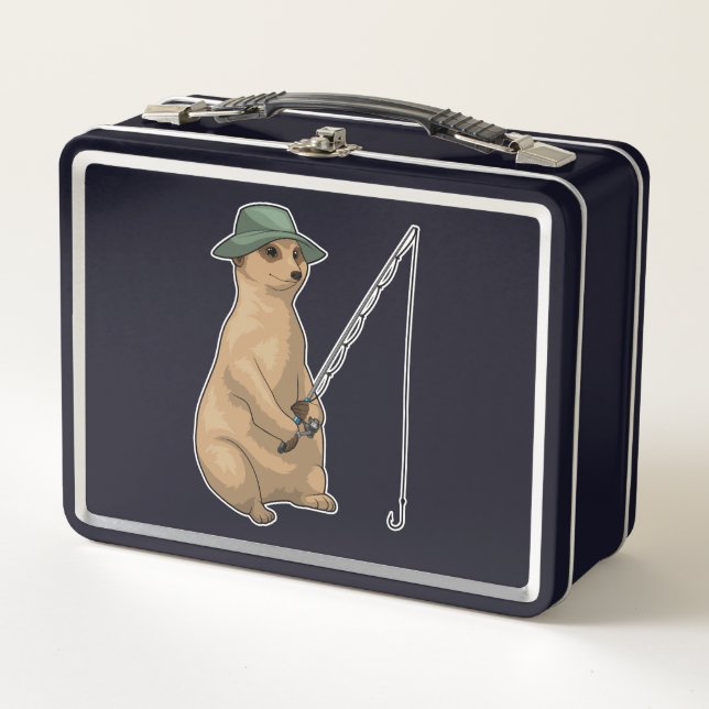 Meerkat Fishing Fisher Metall Brotdose (Vorderseite)