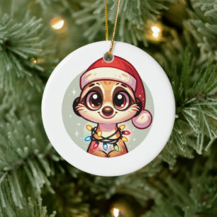 Meerkat Frohe Weihnachts Winter Tiere Meerkats Keramik Ornament