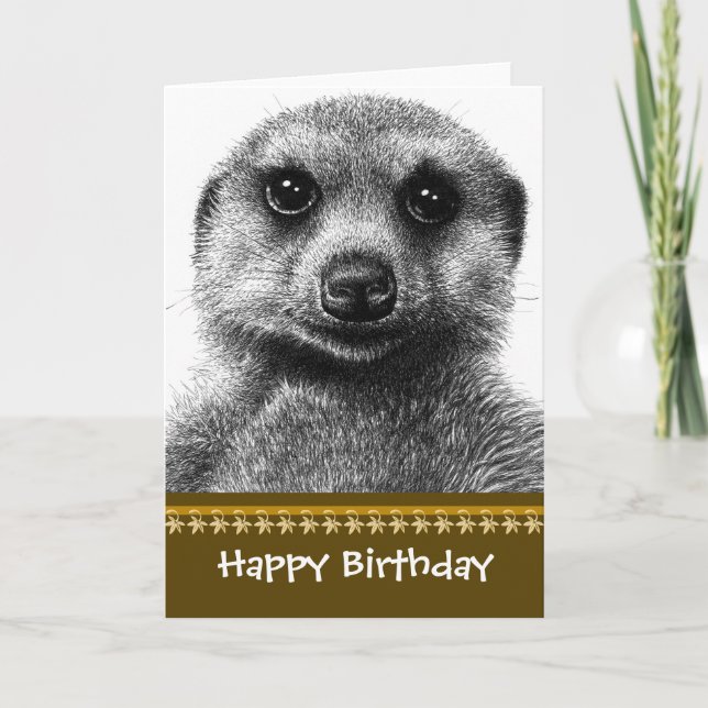 Meerkat Geburtstags-Karte Karte (Vorderseite)