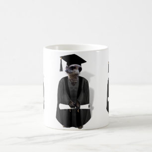 Meerkat Graduate W/Gray Gown & Black Sash Kaffeetasse