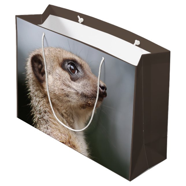 Meerkat Große Geschenktüte (Rückseite Schrägansicht)