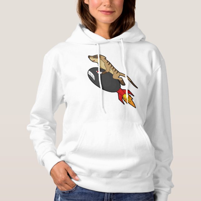 Meerkat im Flug mit Rakete Hoodie (Vorderseite)