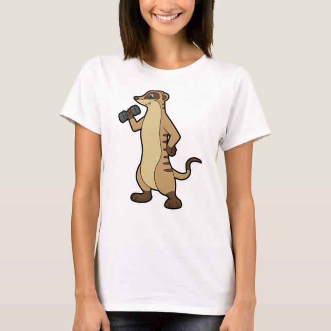Meerkat Krafttraining mit Dumbell T-Shirt (Vorderseite)
