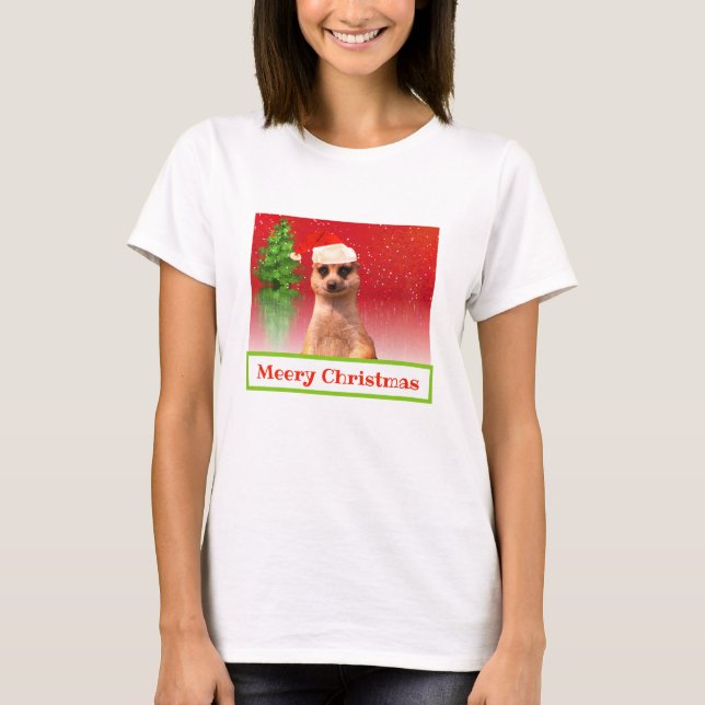 Meerkat Meery Weihnachtslustiger WeihnachtsT - T-Shirt (Vorderseite)