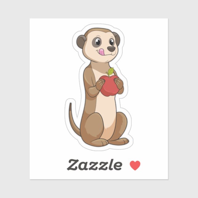 Meerkat mit Apple Aufkleber (Blatt)