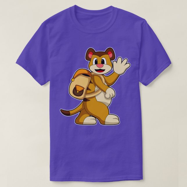 Meerkat mit Backpack T-Shirt (Design vorne)