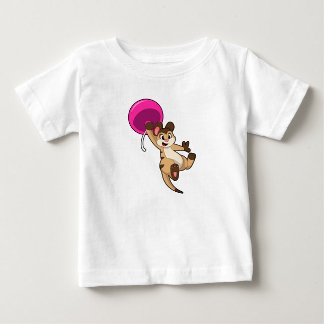 Meerkat mit Balloon Baby T-shirt (Vorderseite)