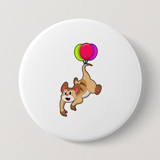 Meerkat mit Balloon Button (Vorderseite)