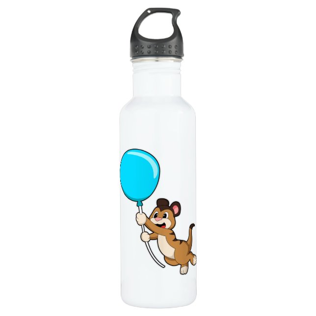 Meerkat mit Balloon Edelstahlflasche (Vorderseite)