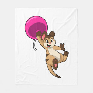 Meerkat mit Balloon Fleecedecke