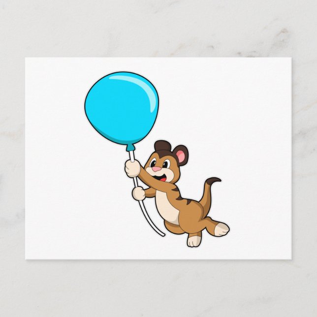 Meerkat mit Balloon Postkarte (Vorderseite)