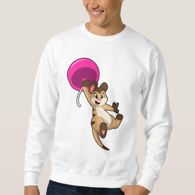 Meerkat mit Balloon Sweatshirt (Vorderseite)