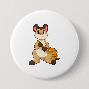 Meerkat mit Beutel Button