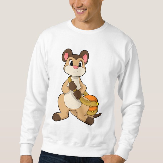 Meerkat mit Beutel Sweatshirt (Vorderseite)