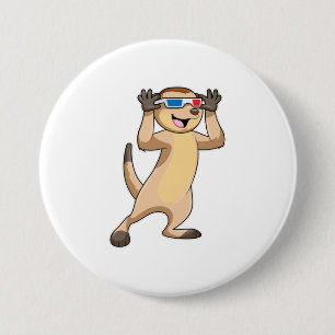 Meerkat mit Brille Button