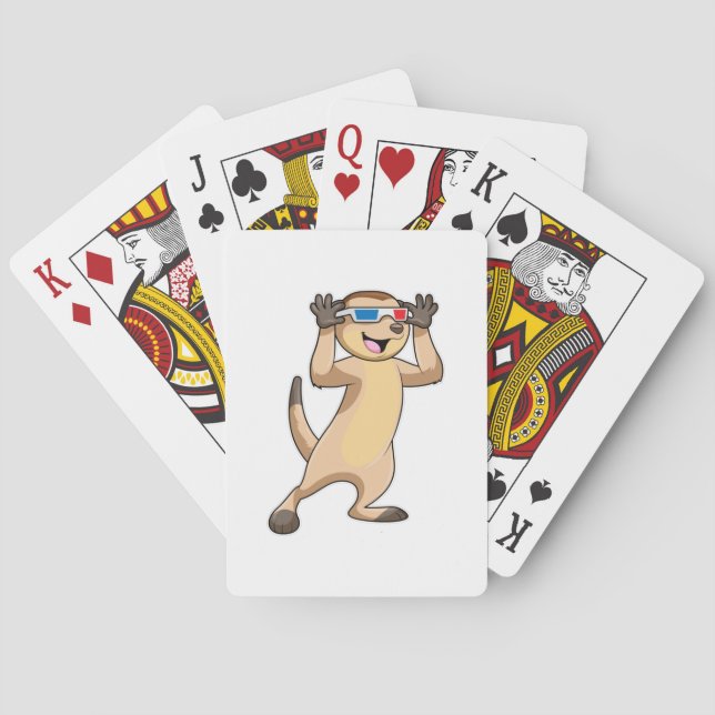 Meerkat mit Brille Spielkarten (Rückseite)