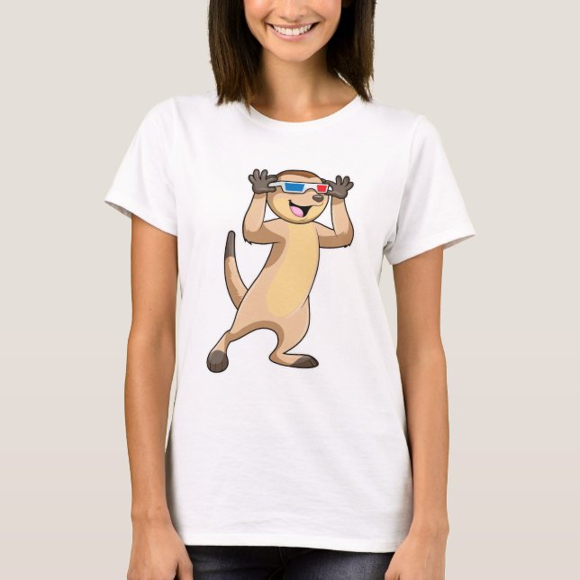 Meerkat mit Brille T-Shirt (Vorderseite)