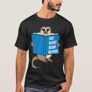 Meerkat mit Buchbüchern Reading Hobby T-Shirt