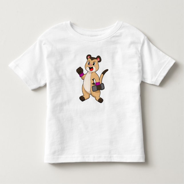 Meerkat mit Dumbell Kleinkind T-shirt (Vorderseite)