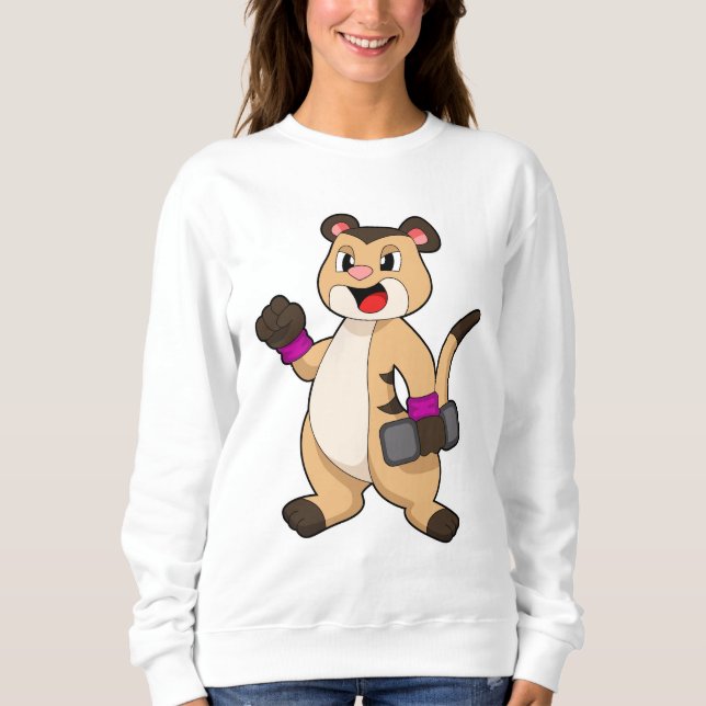 Meerkat mit Dumbell Sweatshirt (Vorderseite)