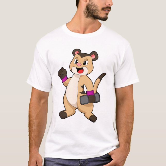 Meerkat mit Dumbell T-Shirt (Vorderseite)