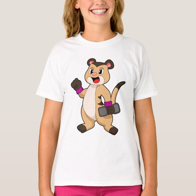 Meerkat mit Dumbell T-Shirt (Vorderseite)