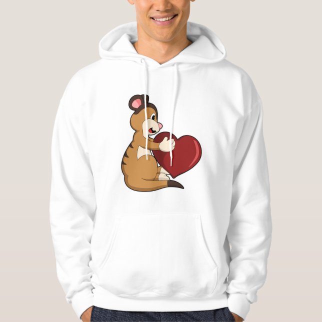Meerkat mit Herz Hoodie (Vorderseite)