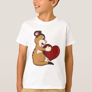 Meerkat mit Herz T-Shirt