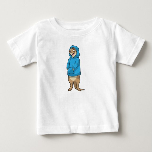 Meerkat mit Hoodie Baby T-shirt (Vorderseite)
