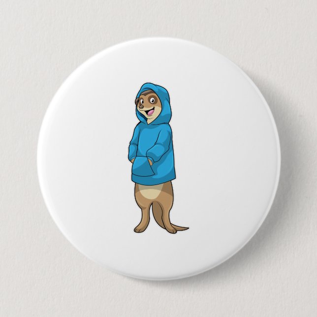 Meerkat mit Hoodie Button (Vorderseite)
