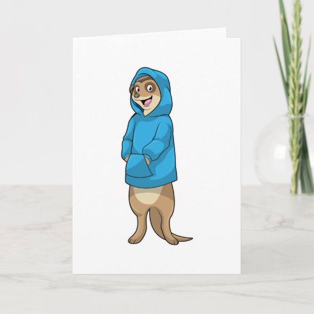 Meerkat mit Hoodie Karte (Vorderseite)