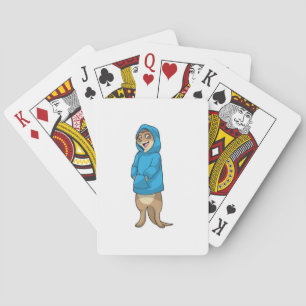 Meerkat mit Hoodie Spielkarten