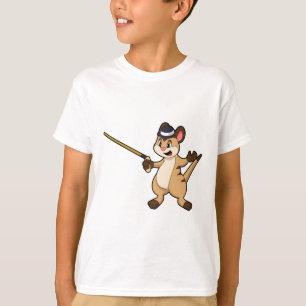 Meerkat mit Hut & Walking-Stock T-Shirt