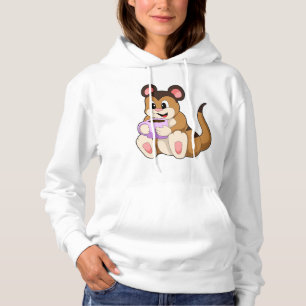 Meerkat mit Kaffee-Cup Hoodie