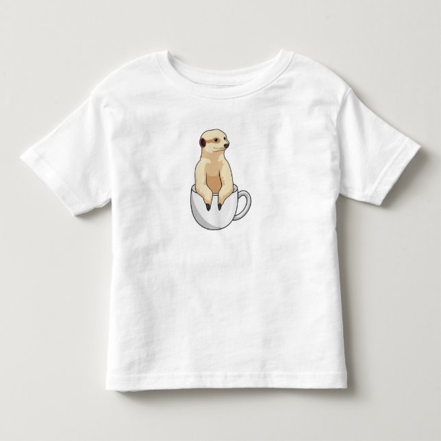 Meerkat mit Kaffee-Cup Kleinkind T-shirt (Vorderseite)