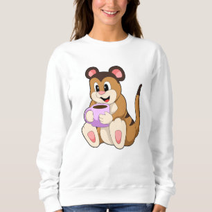 Meerkat mit Kaffee-Cup Sweatshirt