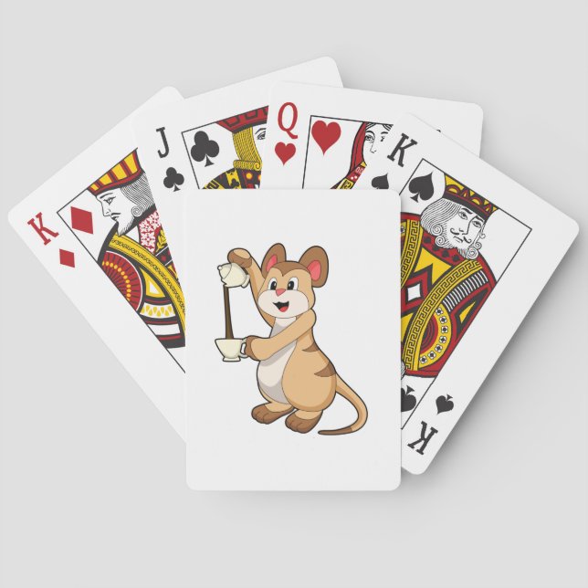 Meerkat mit Kaffeekanne und Kaffee.PNG Spielkarten (Rückseite)