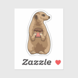 Meerkat mit Muffin Aufkleber