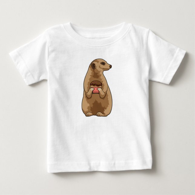 Meerkat mit Muffin Baby T-shirt (Vorderseite)