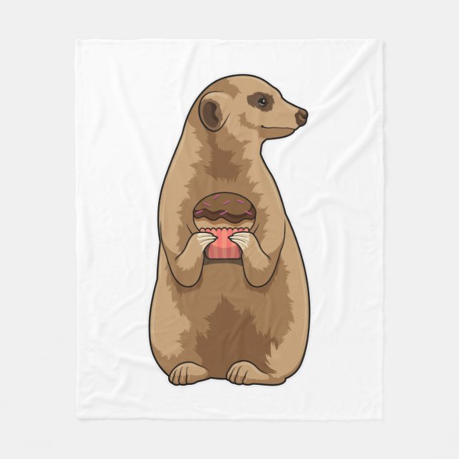 Meerkat mit Muffin Fleecedecke (Vorderseite)