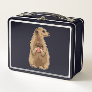 Meerkat mit Muffin Metall Brotdose