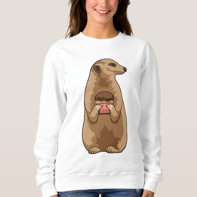 Meerkat mit Muffin Sweatshirt (Vorderseite)