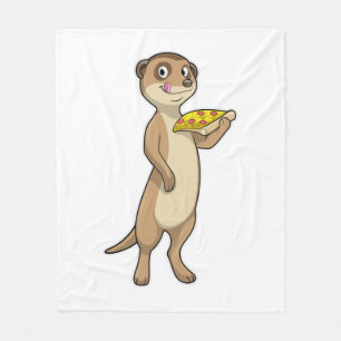 Meerkat mit Pizza Fleecedecke