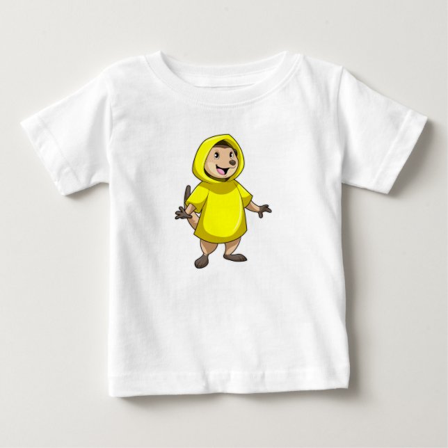 Meerkat mit Raincoat Baby T-shirt (Vorderseite)