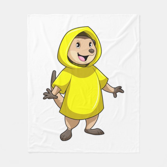 Meerkat mit Raincoat Fleecedecke (Vorderseite)